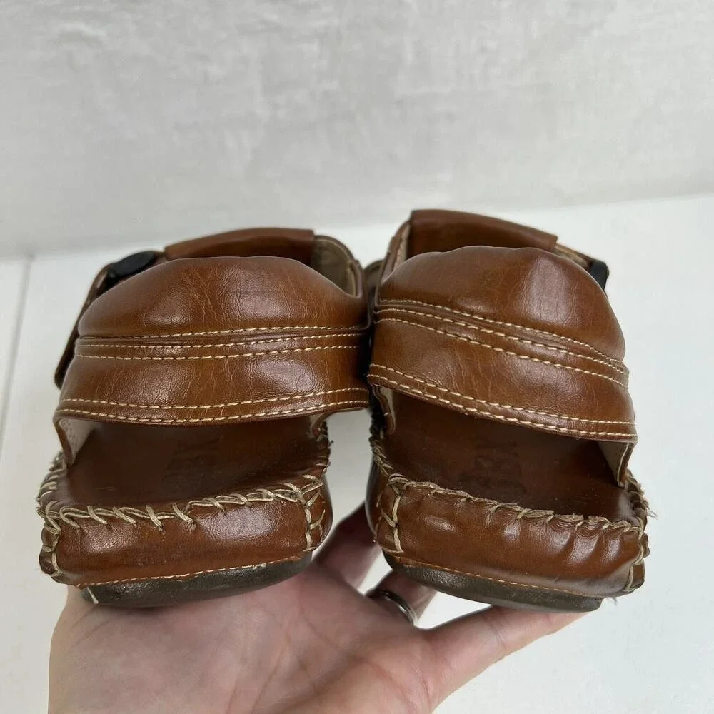 GBX Size‎ 9M Fisherman Sandals Brown Leather Casual Comfort Summer Shoes Mens